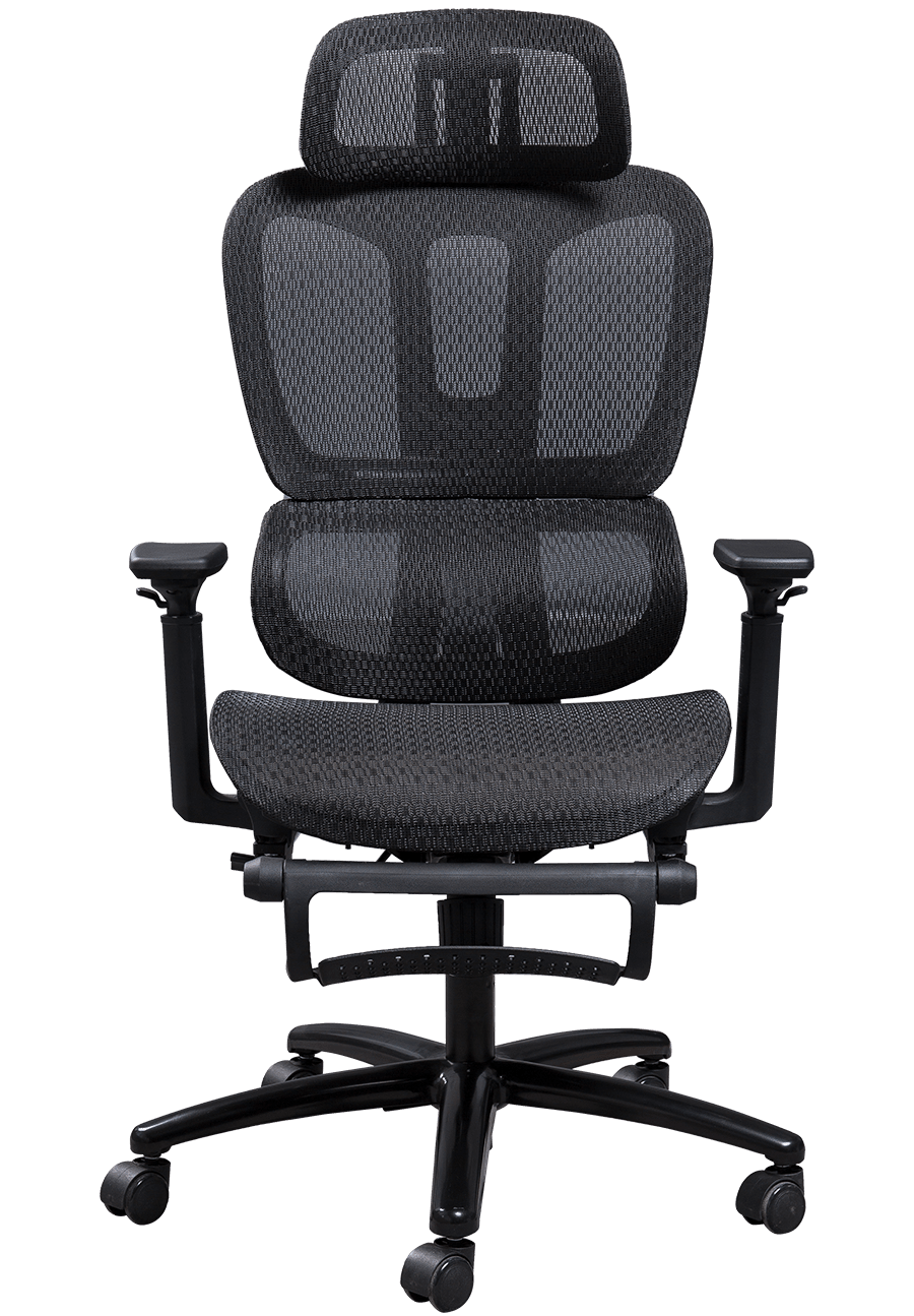 Chaise de bureau ergonomique en maille, cadre en plastique, Design classique, appui-tête réglable, chaise de bureau avec repose-pieds