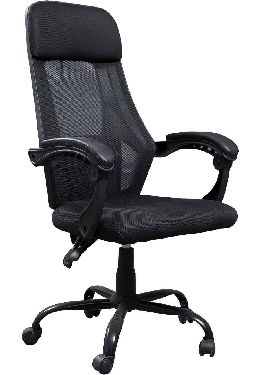 Chaise de bureau en maille à dossier haut réglable, pivotante à 360 degrés, chaise de travail ergonomique en tissu pour le personnel details