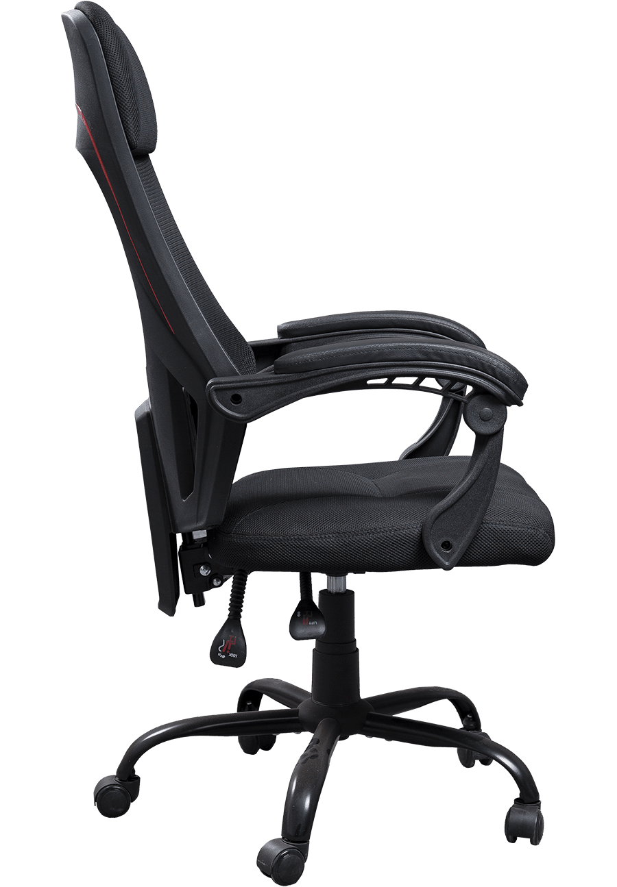 Chaise de bureau en maille à dossier haut réglable, pivotante à 360 degrés, chaise de travail ergonomique en tissu pour le personnel details