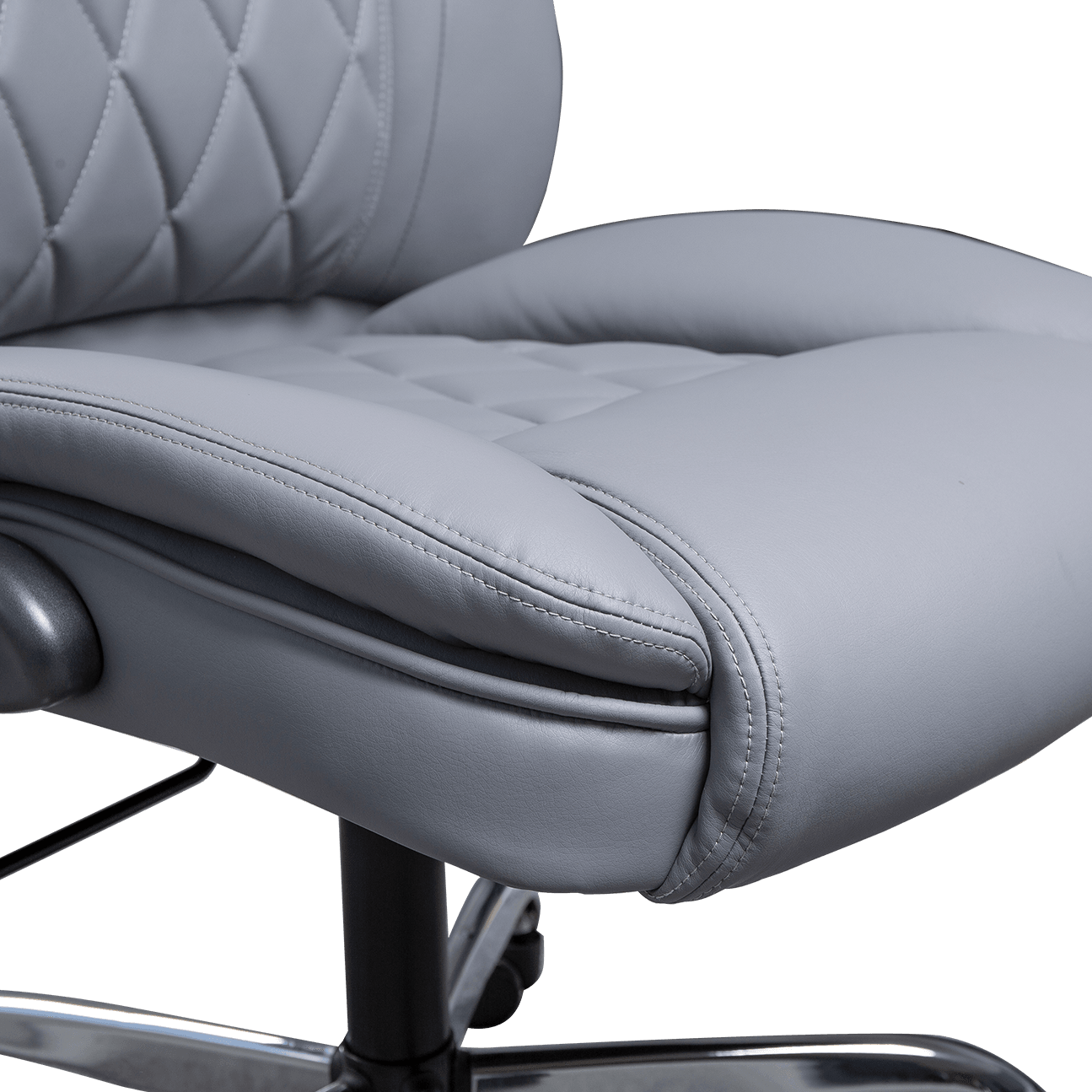 Chaise de direction ergonomique en cuir gris à dossier haut, de luxe et confortable, pivotante, à hauteur réglable, chaise de bureau ergonomique, chaise de patron details