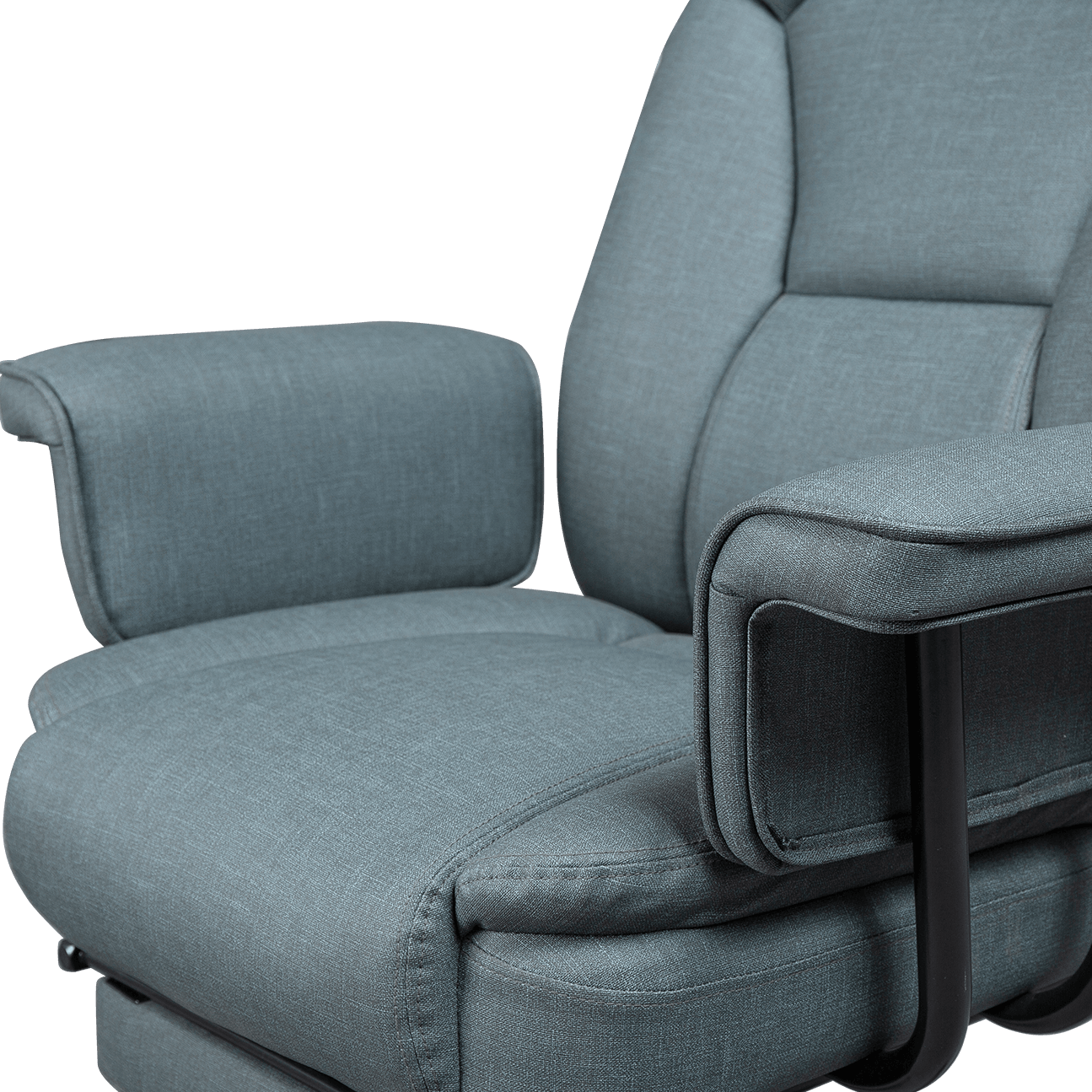 Chaise de direction en tissu avec accoudoirs complets, technologie confortable et Unique, fauteuil de direction inclinable avec repose-pieds details