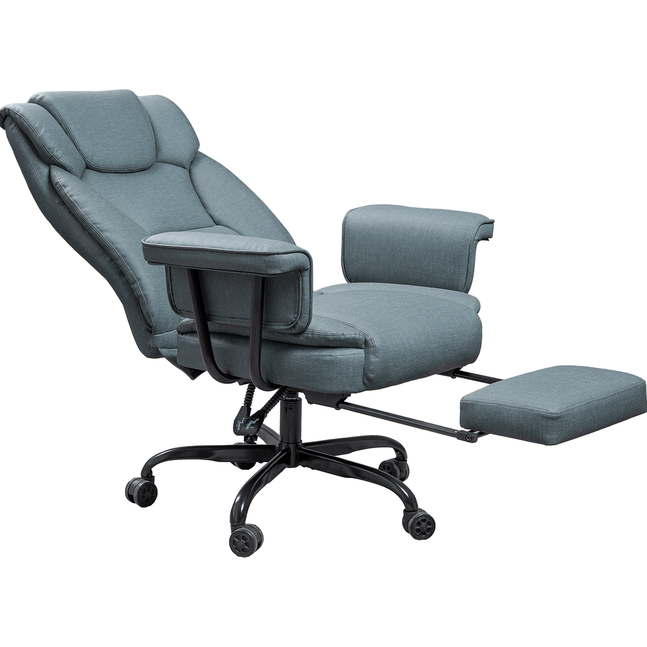 Chaise de direction en tissu avec accoudoirs complets, technologie confortable et Unique, fauteuil de direction inclinable avec repose-pieds details