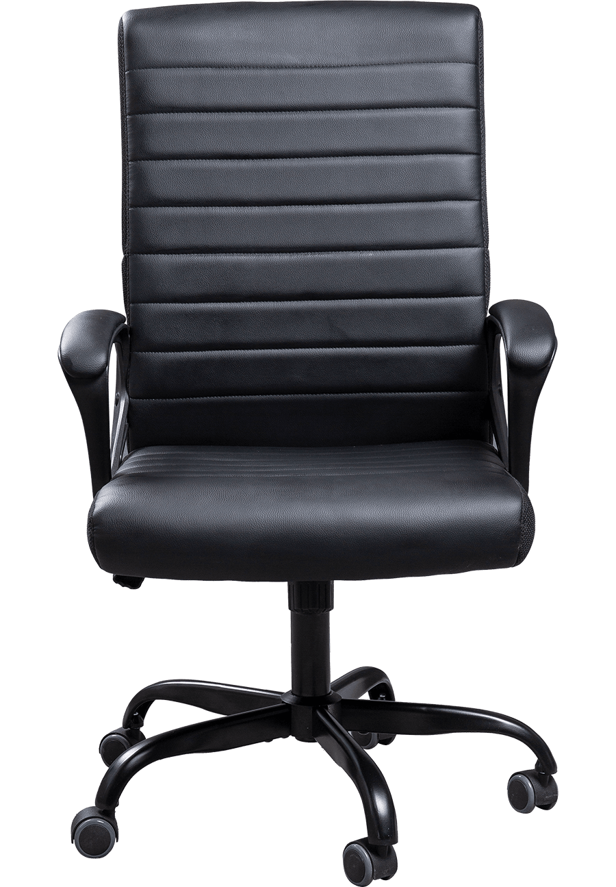 Chaise de bureau molle noire faite sur commande de cuir d'unité centrale d'OEM de rayure horizontale pour le bureau de salle de réunion