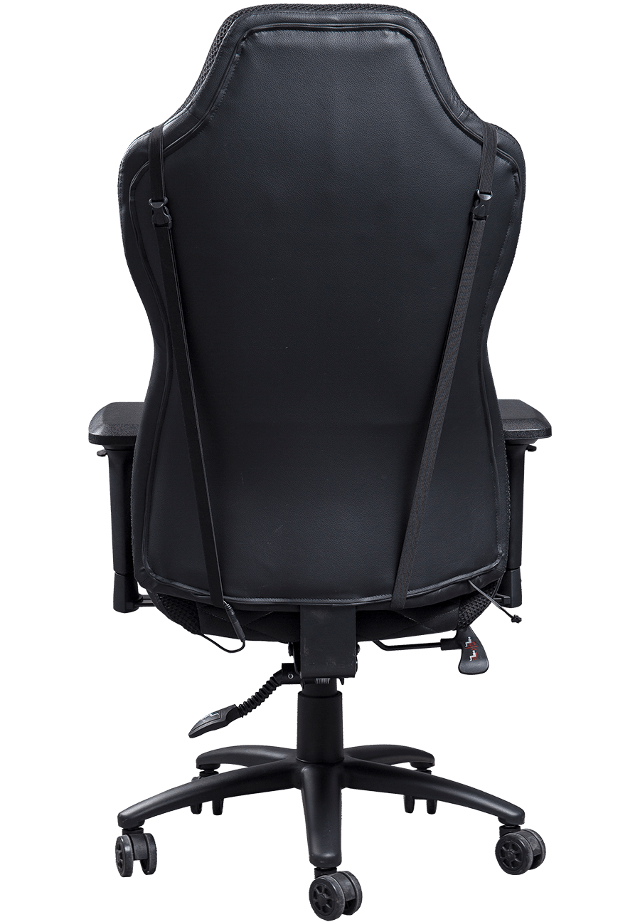 Fonction inclinable Gaming revêtement robuste 360 ​​fonction pivotante PC Gamer chaise entièrement noir PU chaise de jeu details